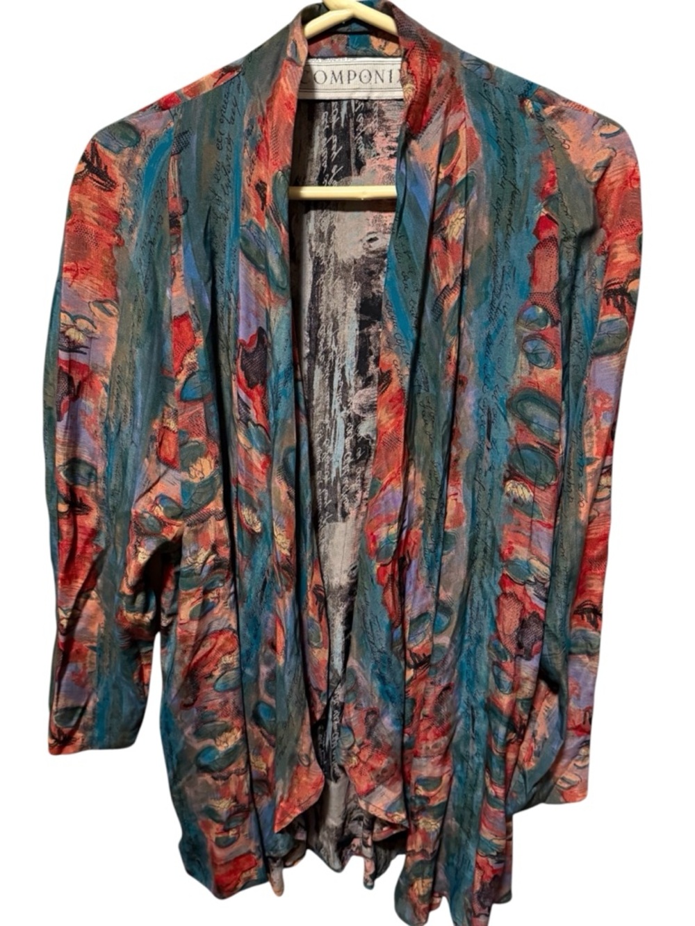 Marsha Brander Componix open-front art-to-wear Cardigan- Women’s Size Medium